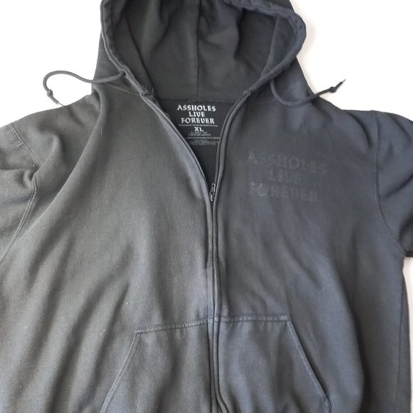 Assholes Live Forever Black Zip Hoodie (XL) - Picture 4 of 12